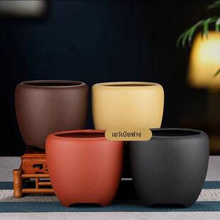 精品紫砂花盆小多肉盆蝴蝶兰花盆圆形透气君子兰盆景盆菖蒲云竹盆