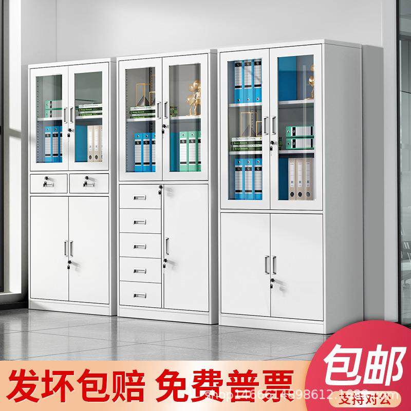 铁皮文件柜办公室钢制资料柜凭证档案柜办公储物柜带锁矮柜铁柜子