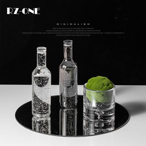 Rzone 现代简约轻奢水晶酒瓶创意摆件售楼处样板间餐桌厨房装饰品