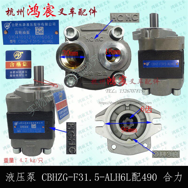 叉车液压油泵齿轮油泵6右后进出CBHZ-F31.5-ALH6L龙工合力1-3.5吨