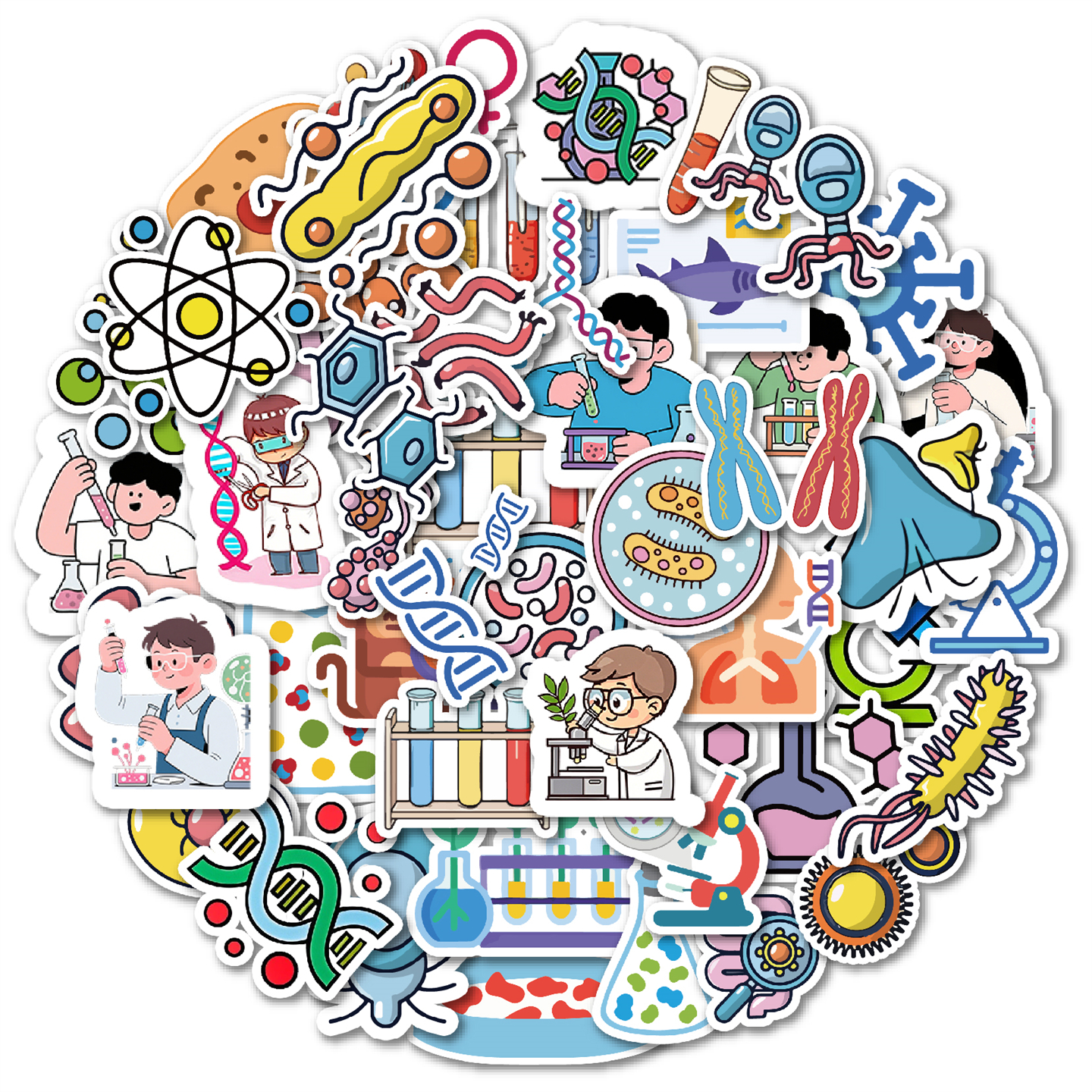50张生物学卡通可爱创意贴纸