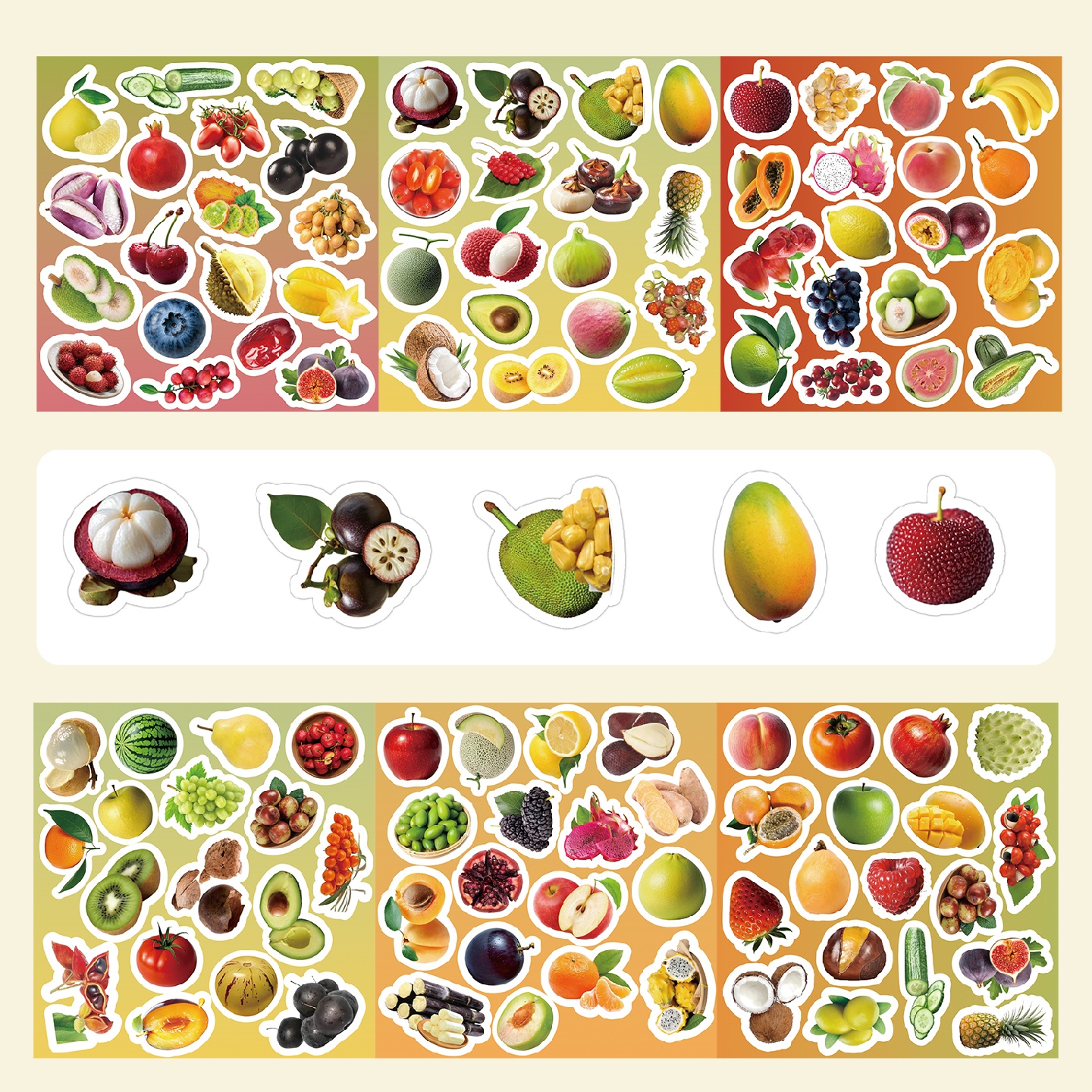 新款小清晰卡通水果蔬菜贴纸