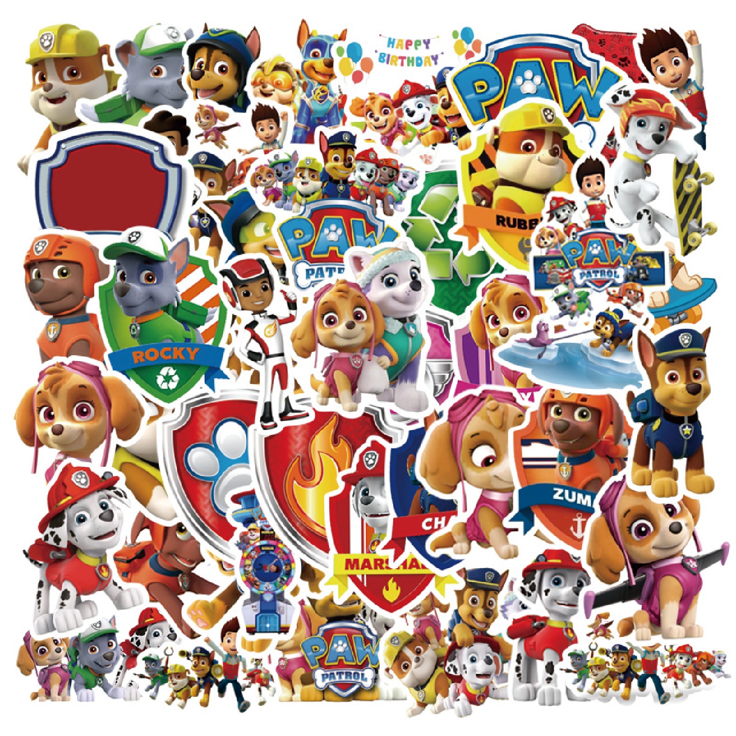 50张汪汪队立大功滑板车贴纸