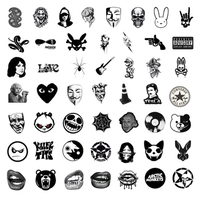 120 anti-metal brushed personalized stickers, non-repetitive black and white retro simple luggage, skateboard, motorcycle, notebook, waterproof DIY decorative helmet, water cup, coffee cup, no trace, no glue stickers thumbnail 5