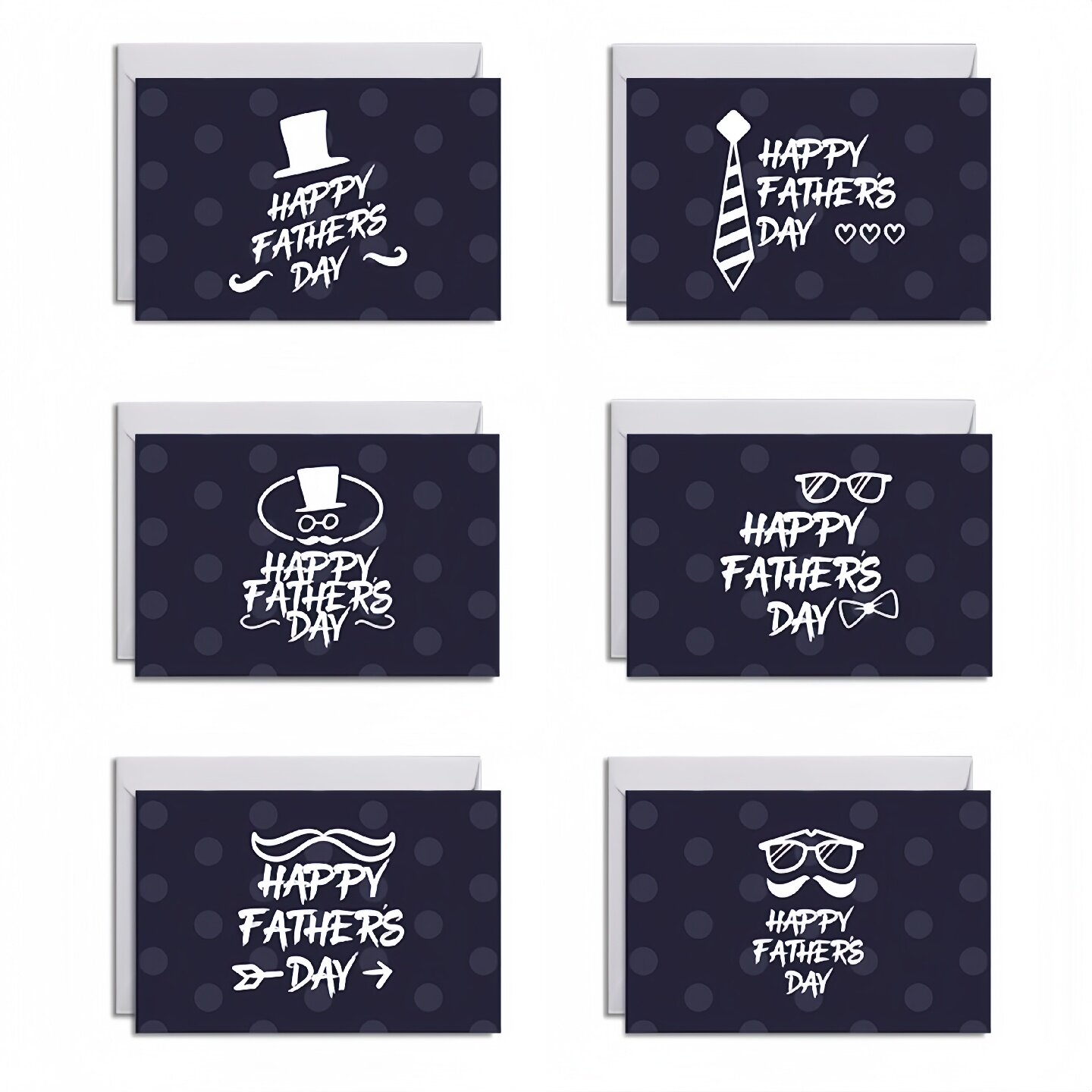 2026新款父亲节贺卡套装6款简约可爱英文祝福语明信片父亲节烫金创意简约ins风生日小贺卡片鲜花店明信片卡头