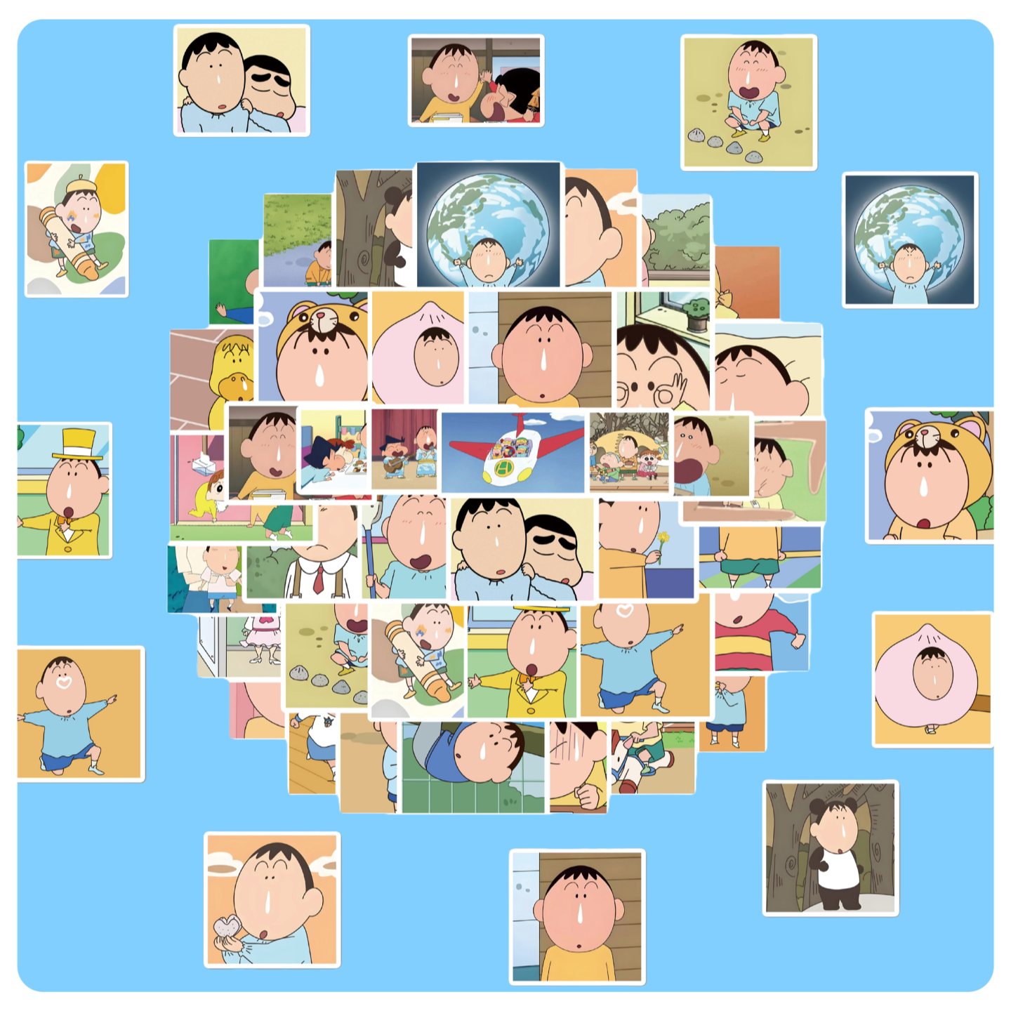 40张搞笑可爱阿呆野儿童手账贴纸