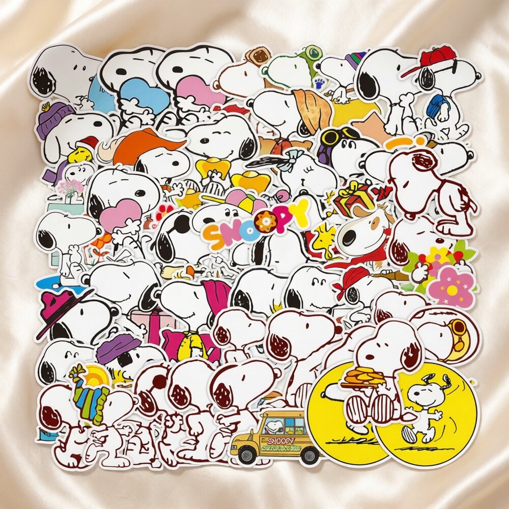 51张可爱史努比卡通动漫涂鸦行李箱贴纸手机壳Pad平板音响防水水杯贴纸冰箱个性DIY笔记本手账好撕不留胶贴纸