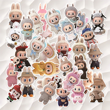 50张新款玩偶abubu涂鸦贴纸萌趣卡通可爱创意拉布布装饰手机壳水杯手账头盔吉他滑板防水无痕贴纸