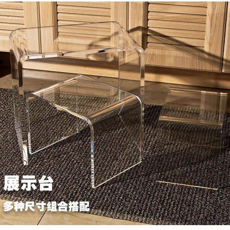亚克力透明儿童换鞋凳ins北风欧家用化妆凳飘窗凳家居轻奢收纳架