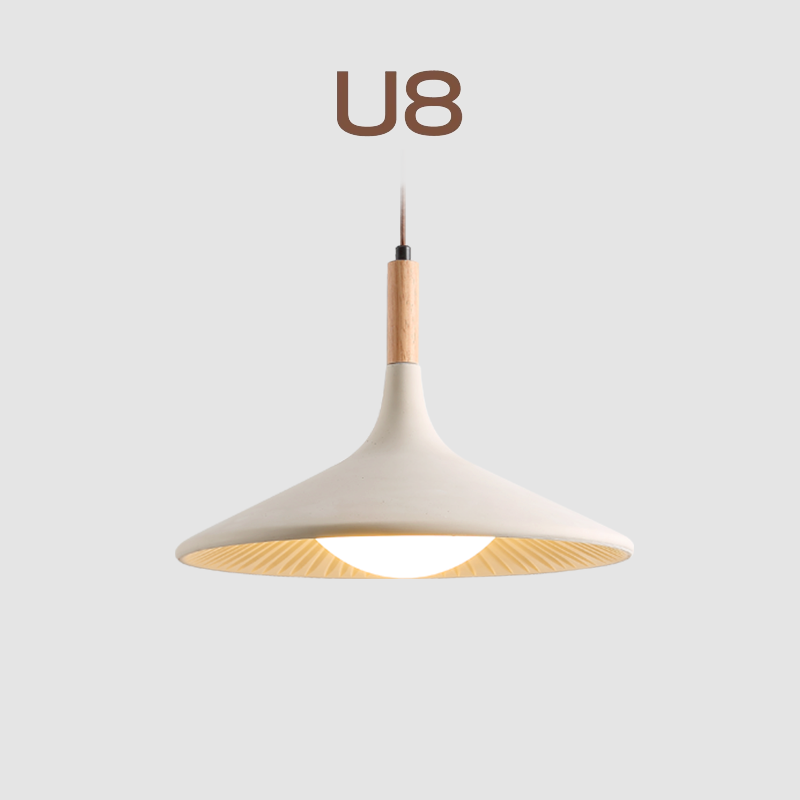 U8 侘寂风loft工业风餐厅吧台吊灯 丹麦设计师超薄极简水泥飞碟灯