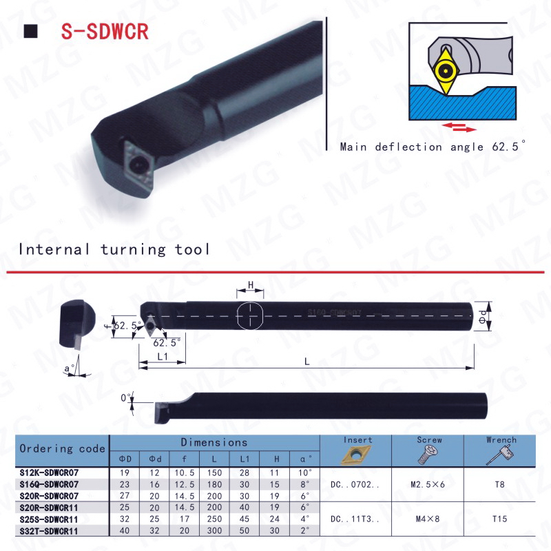 MZG内孔55度螺纹槽加工用车刀杆S12M S16Q S20RSDWCR07 SDWCL11