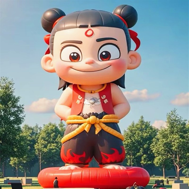 充气哪吒气模行走卡通人偶敖丙太乙美陈商场装饰广告宣传气模定制
