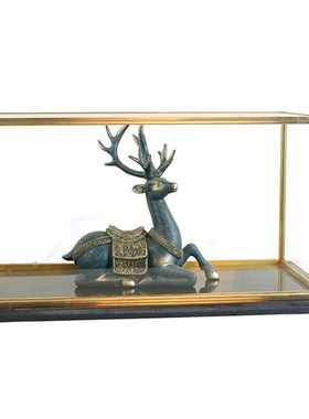 工艺品铜边玻璃防尘罩样办房透明陈列摆件佛像展示盒金属罩子定做
