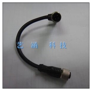 M12一分为二连接器 T型 三通连接线 传感器 接插线 航空插头12MM