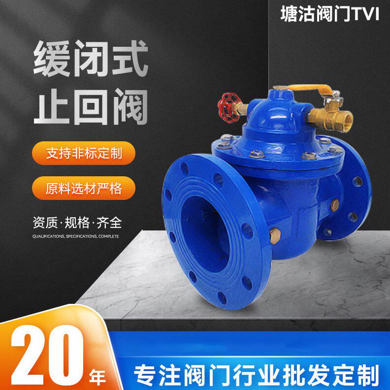 塘沽TVI塘沽阀门法兰消声球墨铸铁阀门 水利控制阀缓闭式止回阀