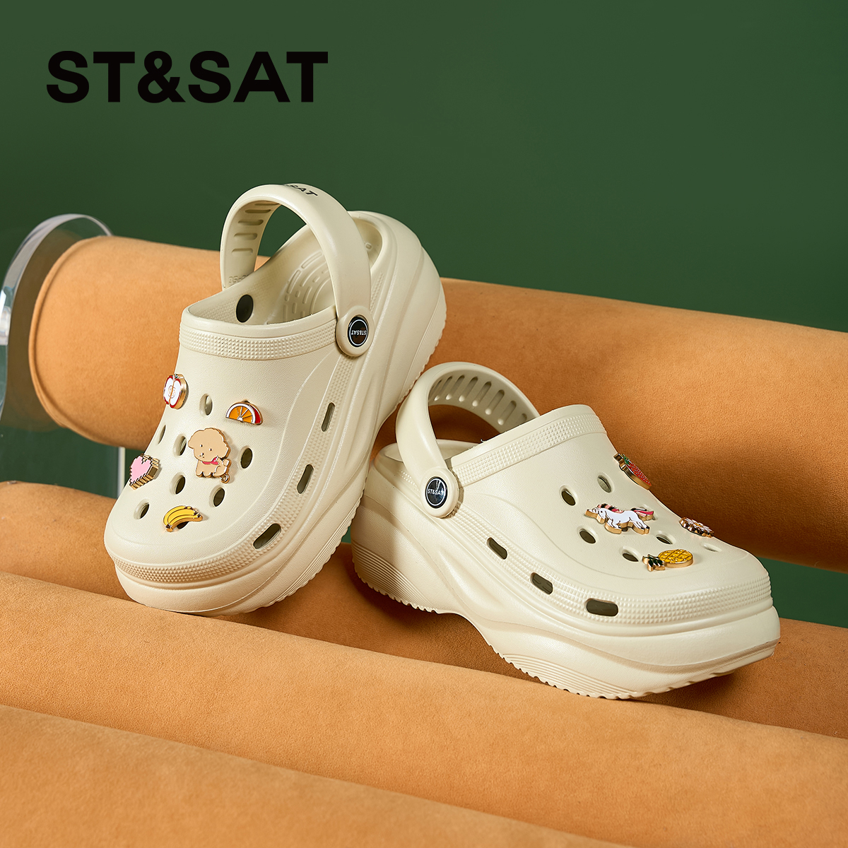 星期六女鞋夏季外穿洞洞鞋厚底