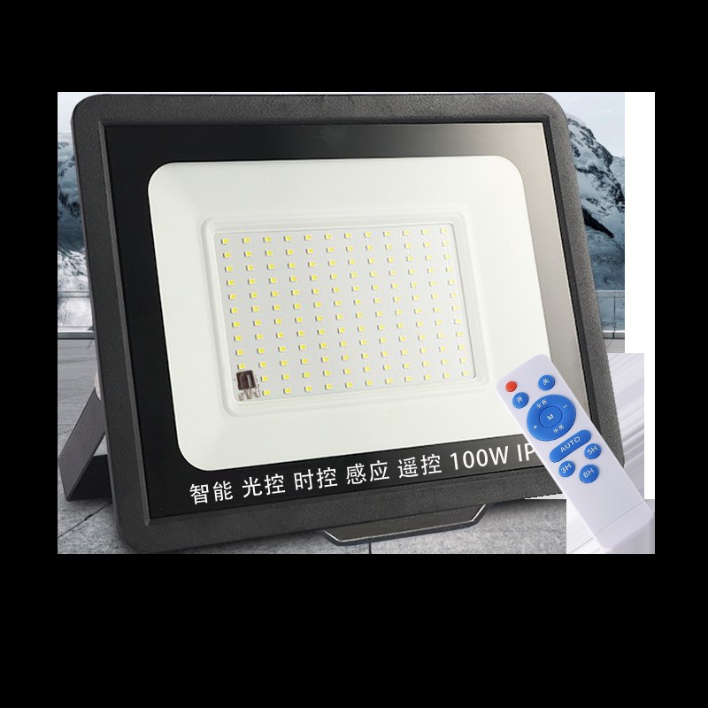 光控感应led投光灯智能路灯庭院灯户外壁灯防水220V天黑自动亮灯