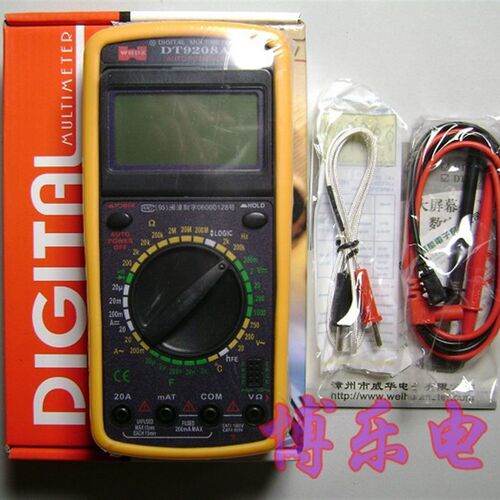 大屏幕可折叠 9208a数字万用表 测温 电压电阻频率 防烧 万能表
