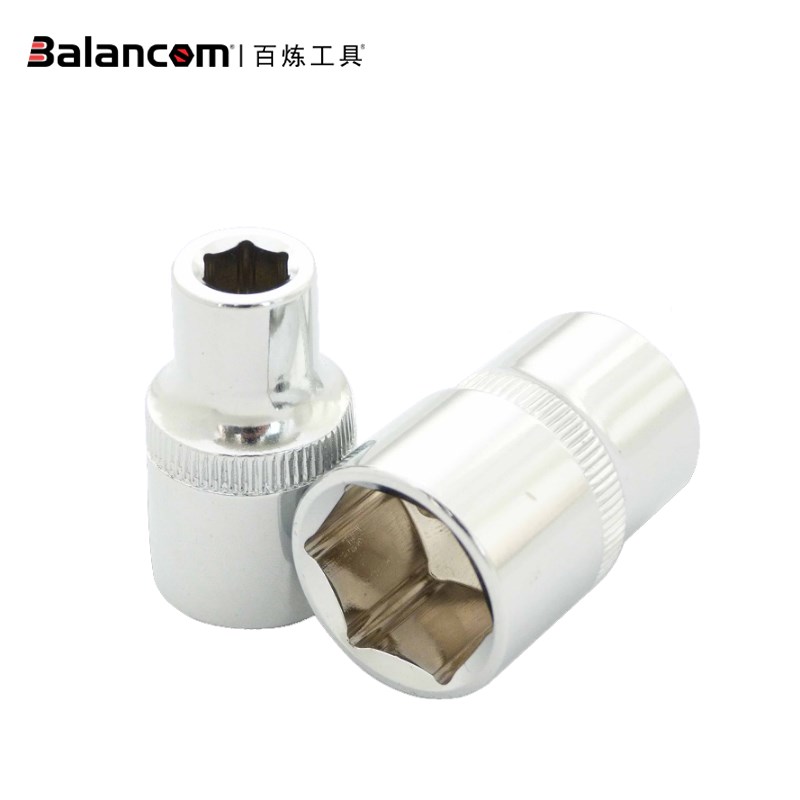 3/8寸10mm系列6-24mm外六角套筒头 CR-V镜面中飞套管扳手 铬钒钢