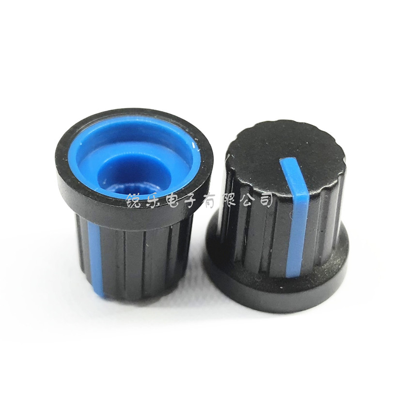 塑料旋钮 双色旋钮 黑身蓝指示 电位器旋钮 功放旋钮 音箱旋钮
