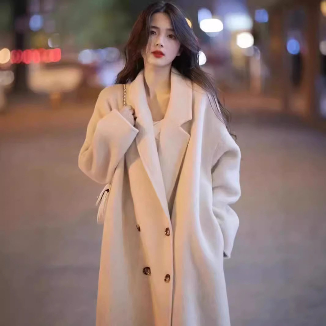 【高版本婴驼绒】新款韩版超细双面羊绒大衣外套女百搭婴驼绒外套,女装/女士精品,毛呢外套,淘宝优惠券,粉丝福利购,淘宝优惠卷