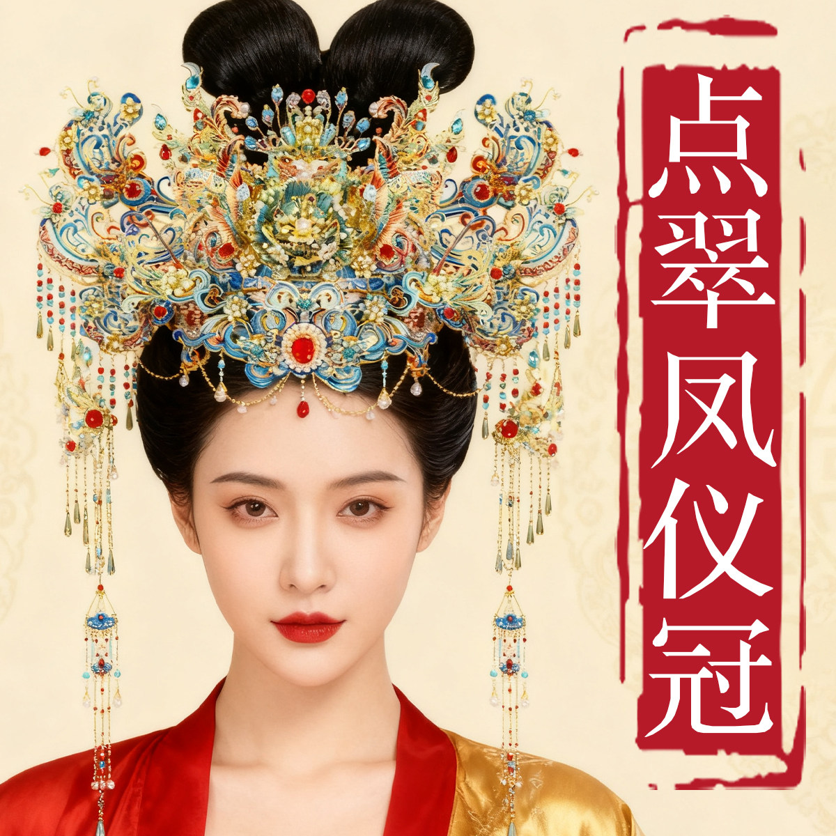 钢达点翠凤仪冠手工金属拼图