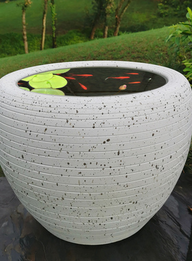 景德镇陶瓷缸白色大号锦鲤金鱼缸睡莲荷花缸老式庭院客厅水缸包邮