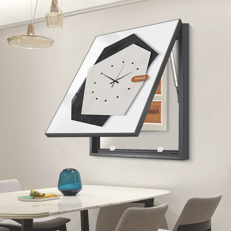 遮挡电表箱装饰画竖版带钟表开关盒多媒体配电箱空开箱挂画免打孔