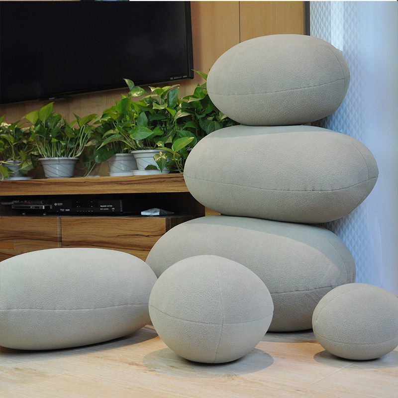 包邮鹅卵石抱枕沙发靠垫圆形石头坐墩创意个性家居摆设车展道具,居家布艺,抱枕被,淘宝优惠券,粉丝福利购,淘宝优惠卷