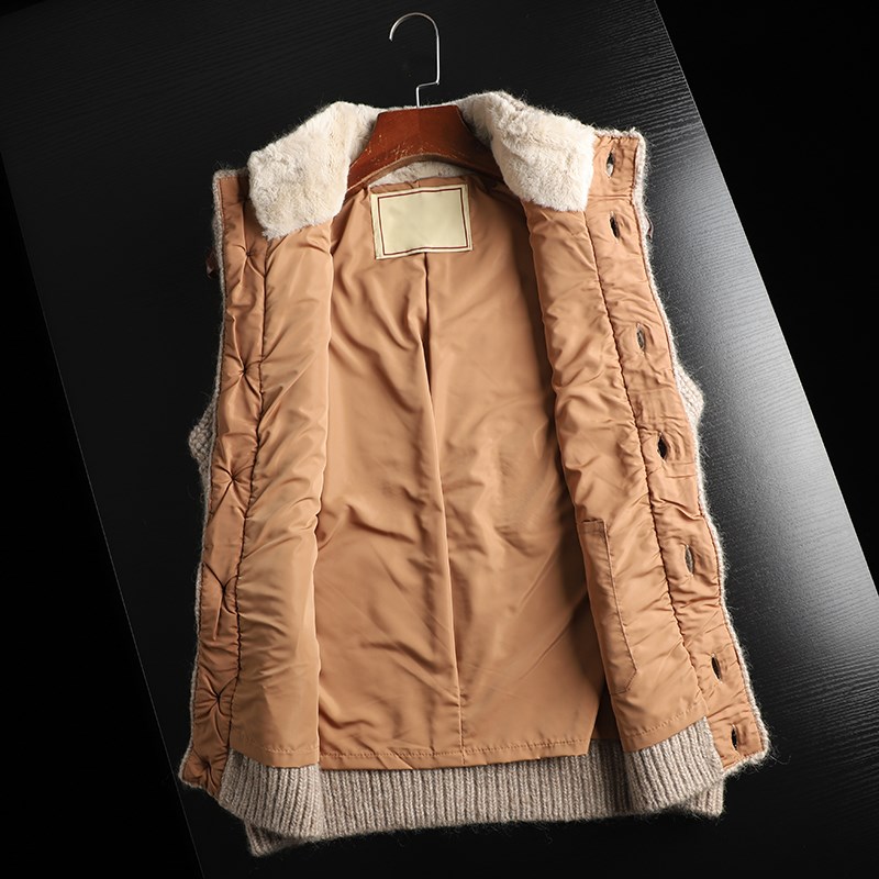 意大利高端!羊毛+马海毛混纺!高克重男士立领针织开衫毛衣马甲