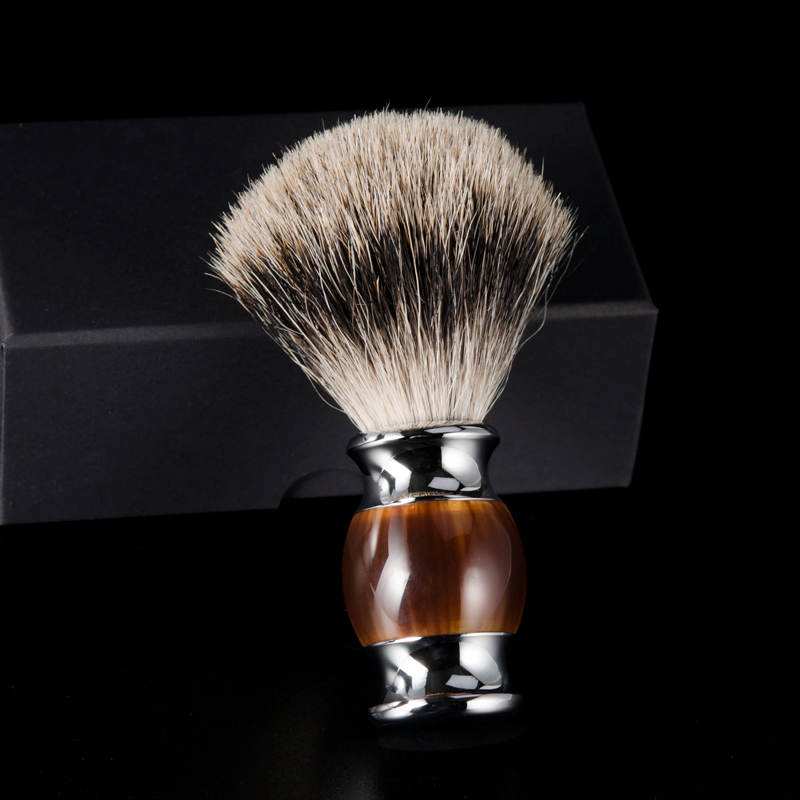 混路獾毛剃须刷刮胡刷软毛刷剃须刀礼盒套装胡须刷老式泡沫刷子