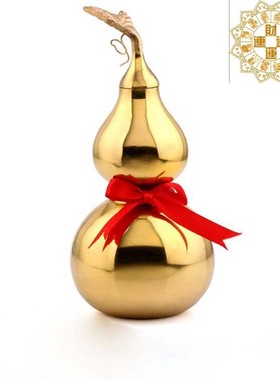 纯黄铜八卦葫芦摆件胡芦招财镇宅家居客厅装饰纯铜工艺品开业礼品