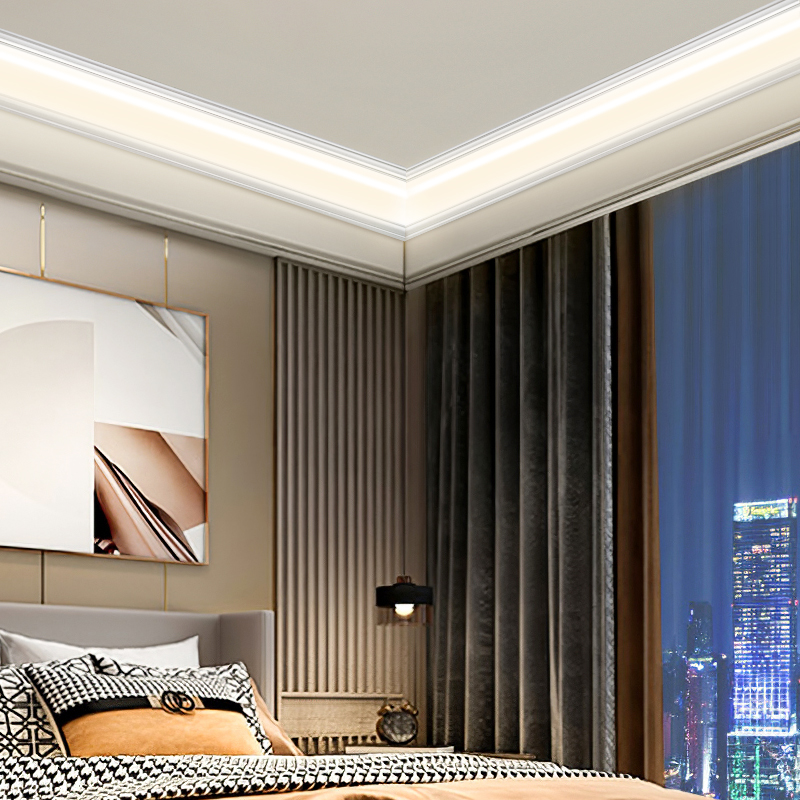 发光顶角线灯带明装免吊顶不开槽客厅餐厅墙角线灯氛围石膏线条灯