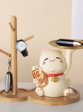 葫芦盘原木钥匙架进门入户玄关收纳托盘客厅餐厅桌面装饰品置物架