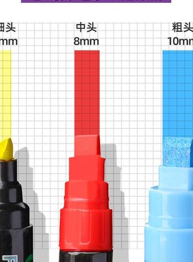 LED荧光板专用笔白板水性电子发光字可擦广告牌银光莹光屏玻璃板