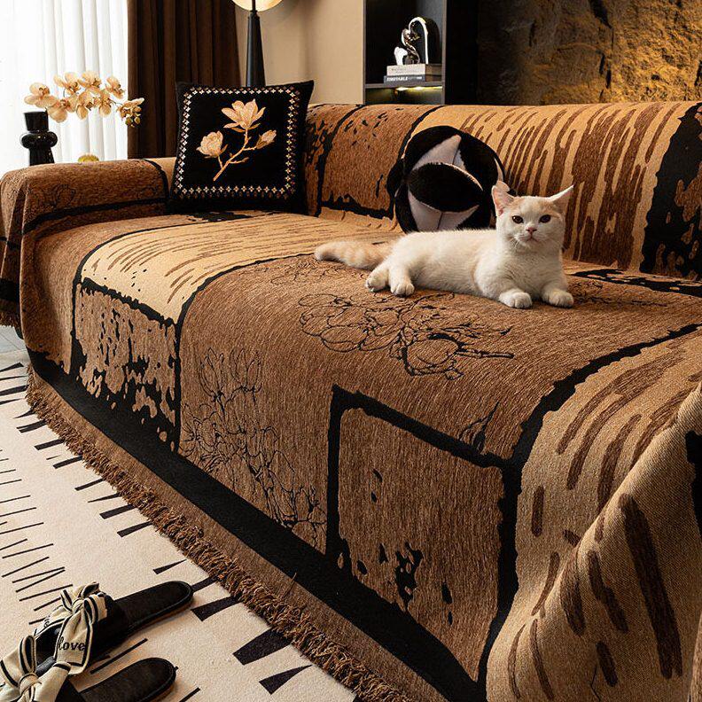 雪尼尔沙发垫四季通用2025新款沙发套罩固定防滑轻奢级感盖布巾