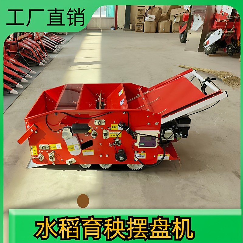 水稻育秧摆盘机 自走式水稻播种机 水稻底土播种摆盘机
