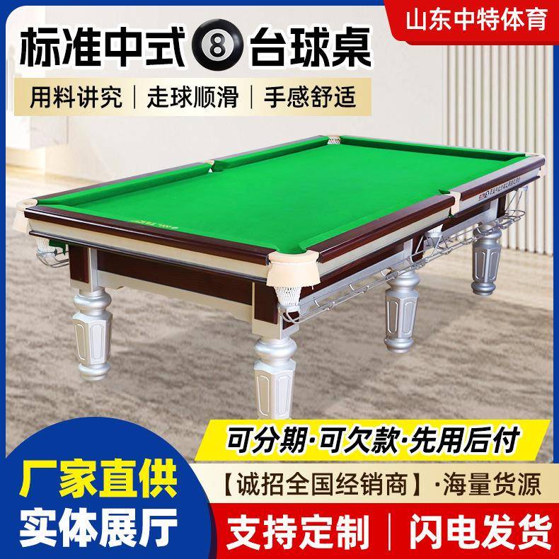 标准型台球桌室内商用家用休闲台球桌成人比赛聚会训练一整套桌球