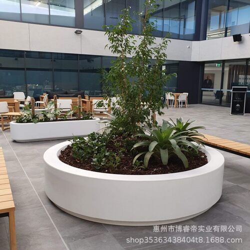户外玻璃钢树池异形小区景观大花5池创树意凳长条坐型售楼部种植