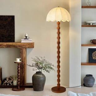 复古设计感客厅落地灯中式艺术沙发灯氛围感实木书房卧室灯