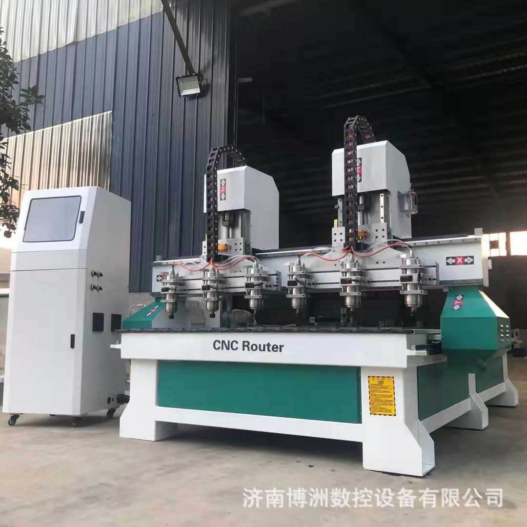 济南木工雕刻机五轴多头数控圆柱批量家具腿桌子腿楼梯柱雕刻机