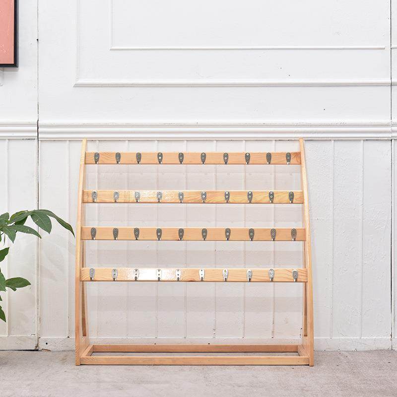 木质幼儿园毛巾架可移动落地式毛巾挂架早教中心樟子松毛巾架