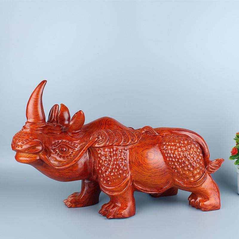 花梨动物木雕实木犀牛摆件办公家居饰品摆设工艺品,纺织面料/辅料/配套,纺织机械配件,淘宝优惠券,粉丝福利购,淘宝优惠卷