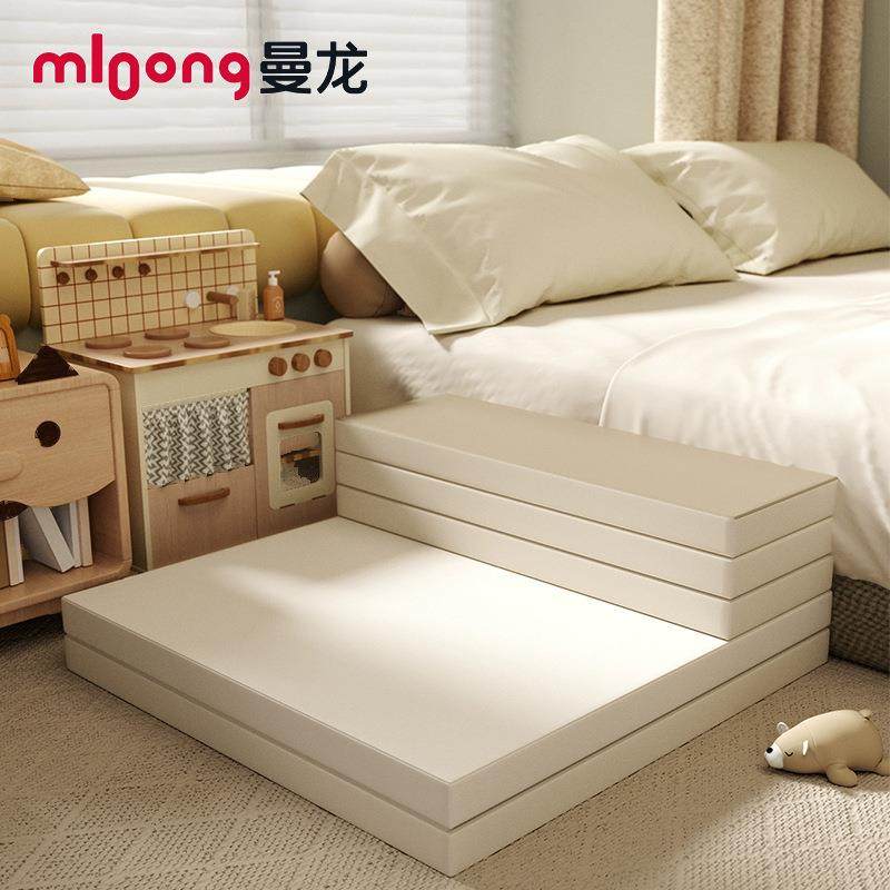 曼龙床边垫加厚折叠PU爬爬垫婴儿家用XPE爬行垫防摔地垫