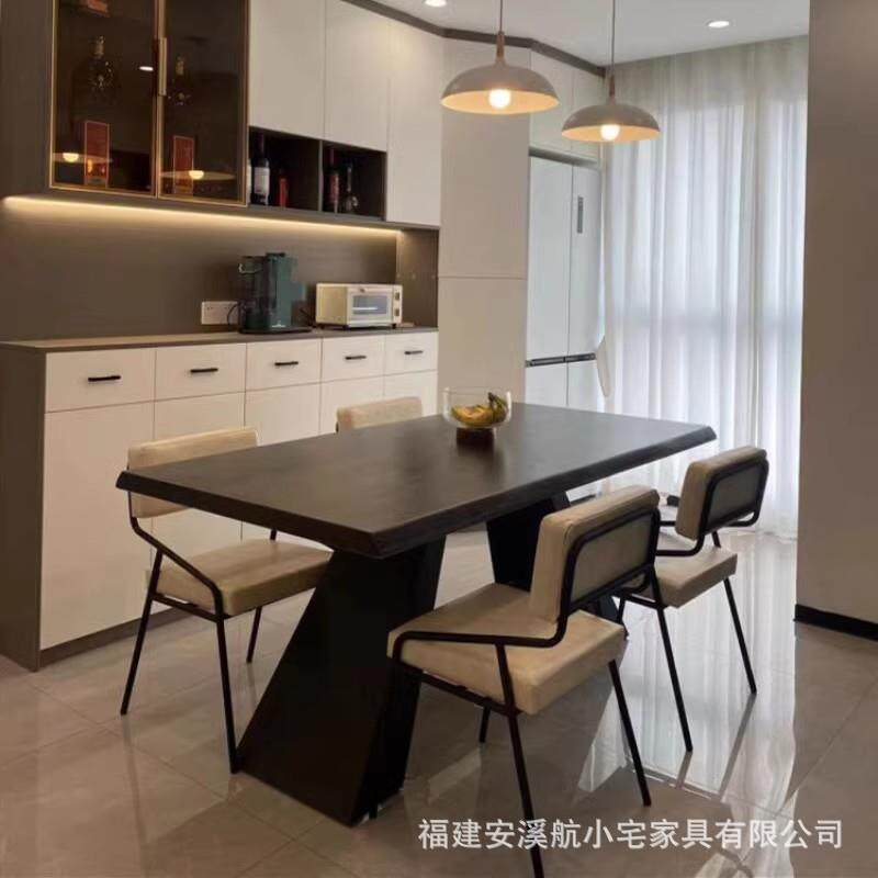 北欧实木家用客厅餐桌简约创意办公室会议桌会客泡茶洽谈桌工作台