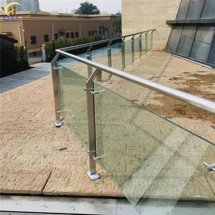 304不锈钢楼梯玻璃扶手立柱简约室外别墅阳台栏杆配件工程护栏