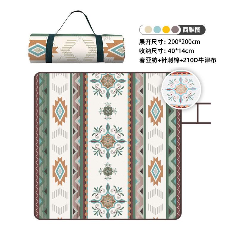 机洗民族风防潮垫草地垫坐垫户外露营防水加厚超声波野餐垫飞行棋