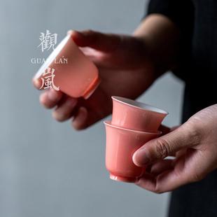 观岚色釉小茶杯陶瓷功夫茶具品茗杯茶艺闻香杯家用手工主人杯单杯