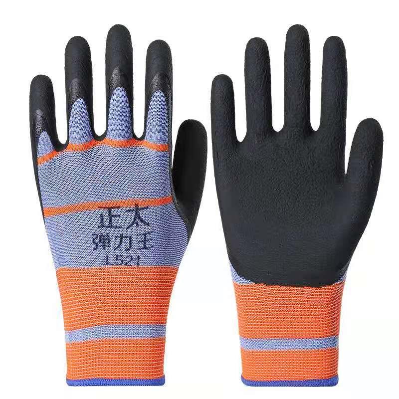 亿手A816正太L521弹力王乳胶发泡防滑耐磨尼龙弹力手套