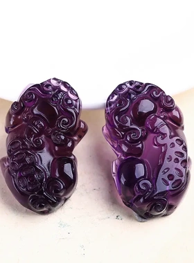 人造仿巴西紫水晶貔貅吊坠 黄水晶貔貅吊坠三钱 男/女款 可穿手链